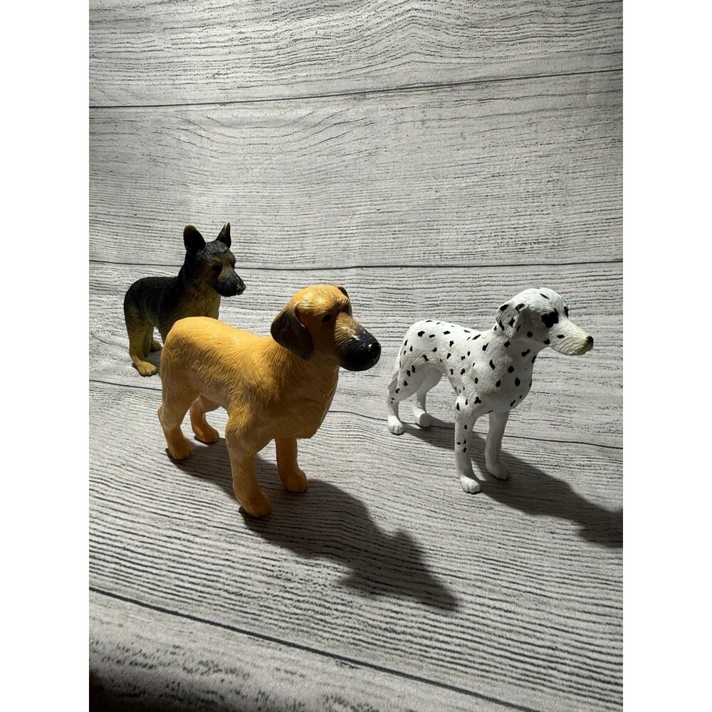 Animal Dogs Figure Set Of 3 Dalmatian /shepherd / Standing Dog Pedigree 4in